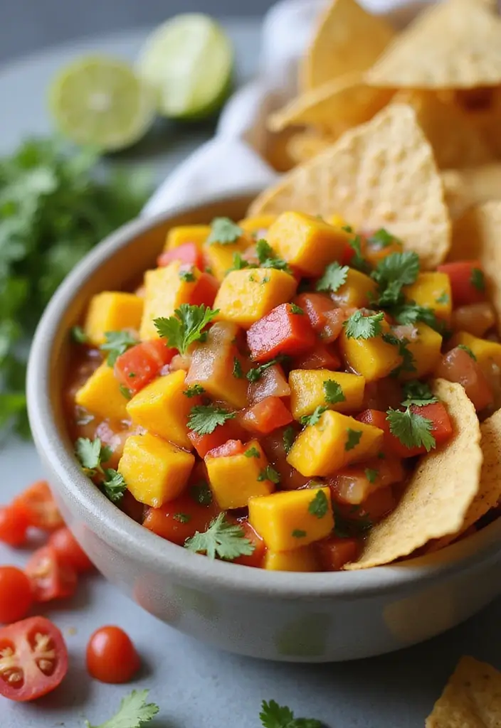 25 Chips and Dip Recipes That Never Fail at Gatherings 15. Sweet and Spicy Mango Salsa