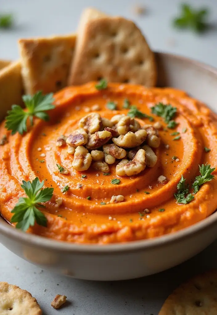 25 Cinco de Mayo Dip Recipes for Festive Parties - 4. Roasted Red Pepper and Walnut Dip