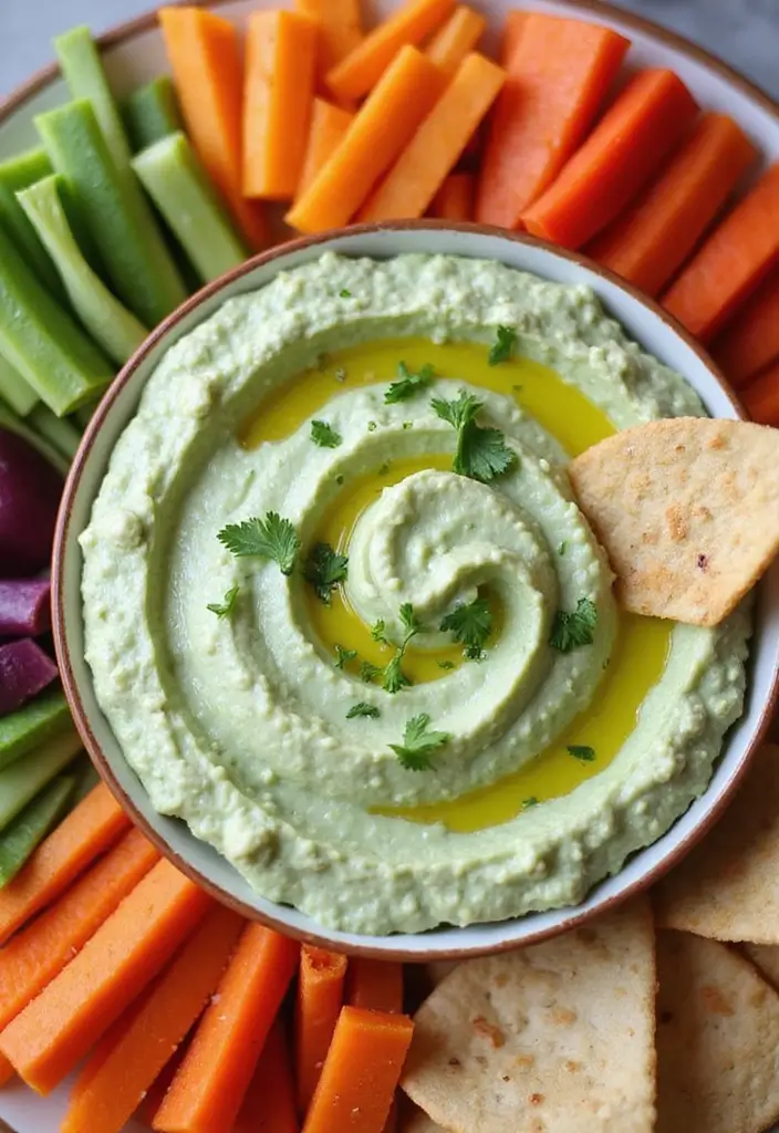 25 Cinco de Mayo Dip Recipes for Festive Parties - 9. Cilantro-Lime Hummus