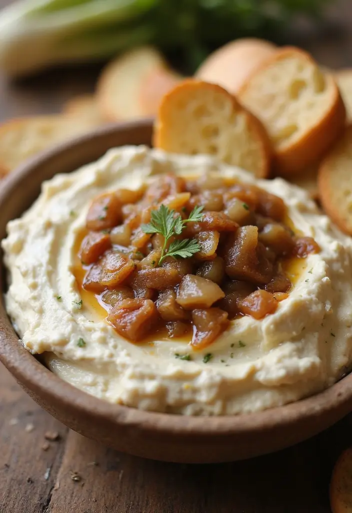 25 Cream Cheese Dip Recipes That Are Quick and Easy - 16. Caramelized Onion Cream Cheese Dip