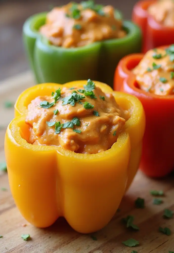 25 Creative Recipes with Buffalo Chicken Dip You Must Try - 1. Buffalo Chicken Dip Stuffed Peppers