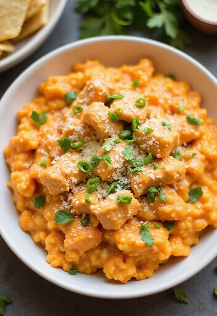 25 Creative Recipes with Buffalo Chicken Dip You Must Try - 20. Buffalo Chicken Dip Risotto