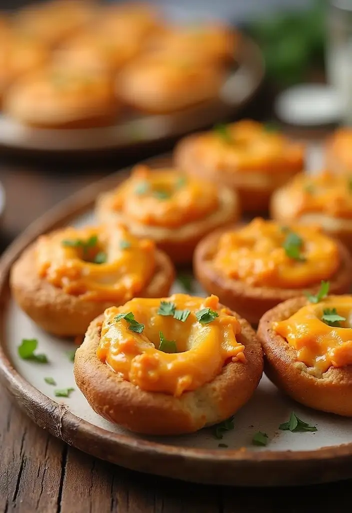 25 Creative Recipes with Buffalo Chicken Dip You Must Try - 22. Buffalo Chicken Dip Bagel Bites