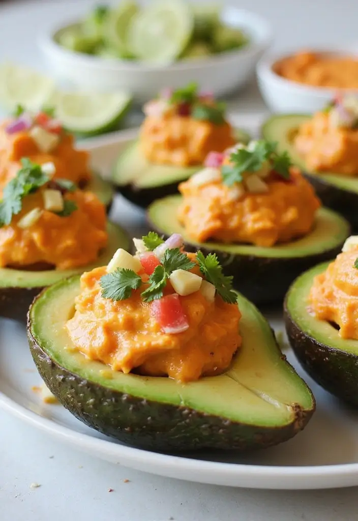 25 Creative Recipes with Buffalo Chicken Dip You Must Try - 25. Buffalo Chicken Dip Stuffed Avocados