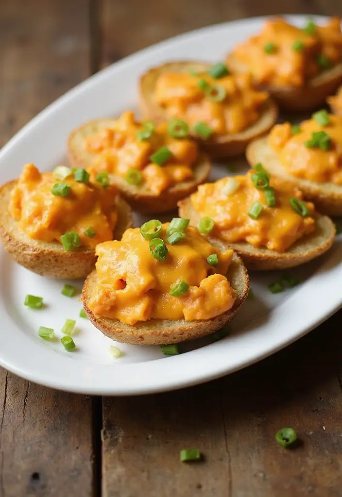 25 Creative Recipes with Buffalo Chicken Dip You Must Try - 6. Buffalo Chicken Dip Potato Skins