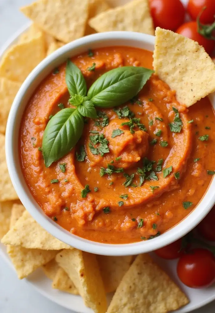 25 Dairy Free Chip Dip Recipes That Taste Amazing - 10. Tangy Tomato Basil Dip