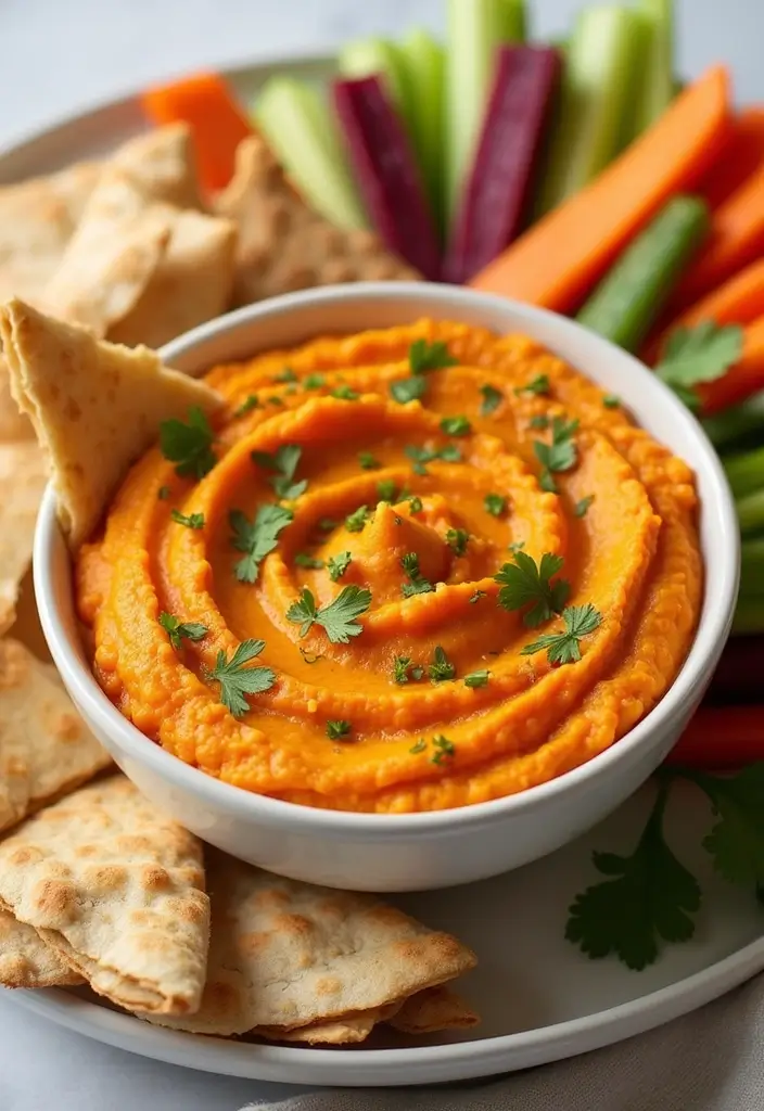 25 Dairy Free Chip Dip Recipes That Taste Amazing - 16. Sweet Potato and Garlic Dip
