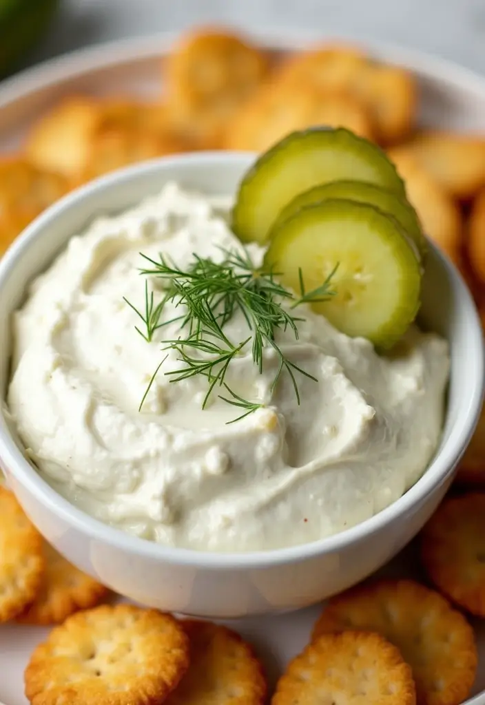 25 Dairy Free Chip Dip Recipes That Taste Amazing - 21. Creamy Dill Pickle Dip