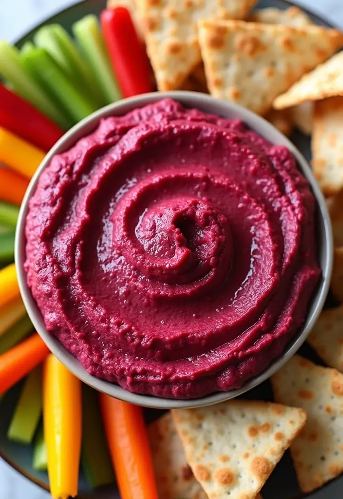25 Dairy Free Chip Dip Recipes That Taste Amazing - 22. Creamy Beet Dip