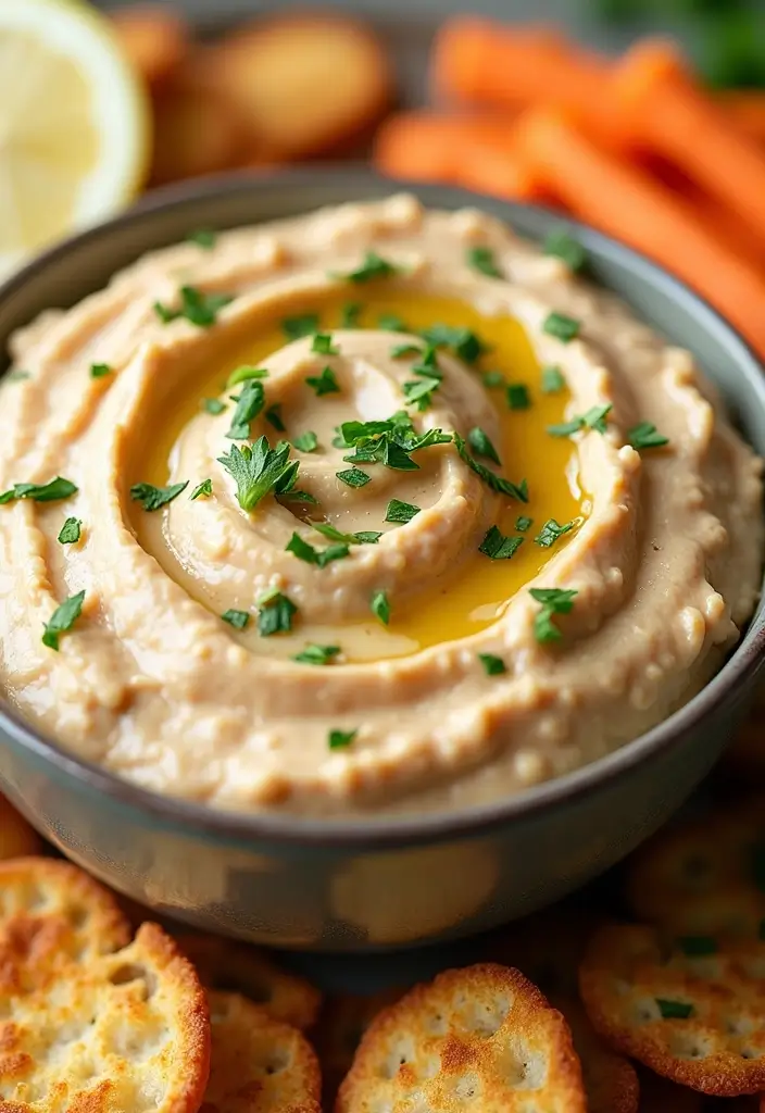 25 Dairy Free Chip Dip Recipes That Taste Amazing - 23. Garlic and Herb Bean Dip