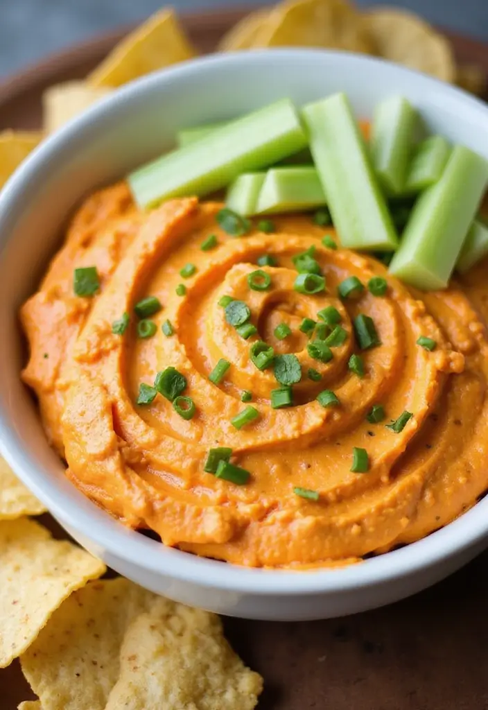 25 Dairy Free Chip Dip Recipes That Taste Amazing - 6. Vegan Buffalo Cauliflower Dip