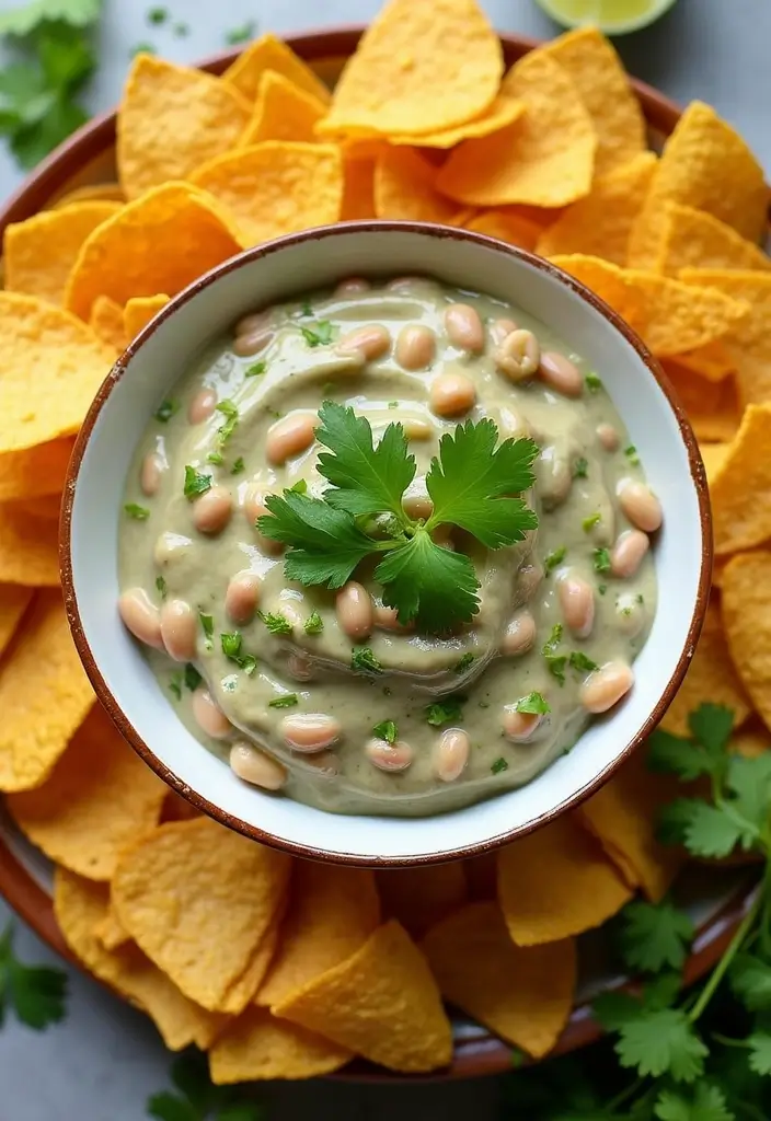25 Dairy Free Chip Dip Recipes That Taste Amazing - 7. Cilantro Lime Bean Dip