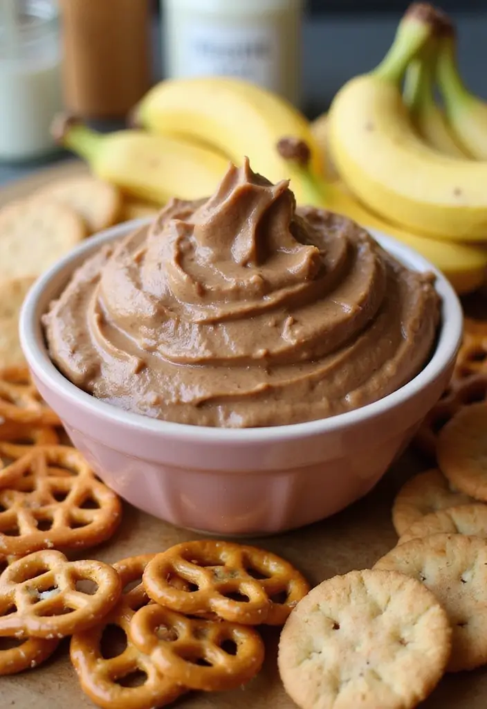 25 Easy 3 Ingredient Dessert Dip Recipes to Try Tonight - 19. Chocolate Peanut Butter Banana Dip