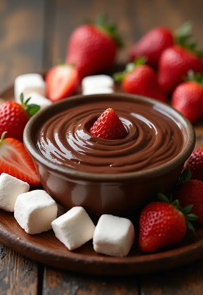 25 Easy 3 Ingredient Dessert Dip Recipes to Try Tonight - 21. Chocolate Strawberry Dip