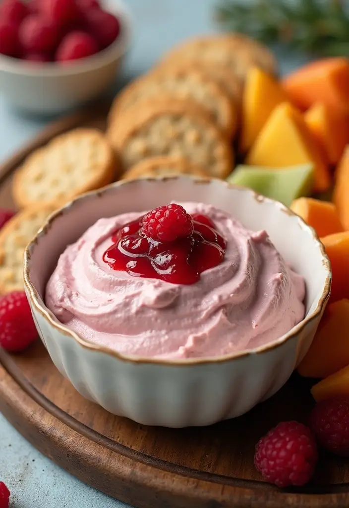 25 Easy 3 Ingredient Dessert Dip Recipes to Try Tonight - 22. Raspberry Cream Cheese Dip