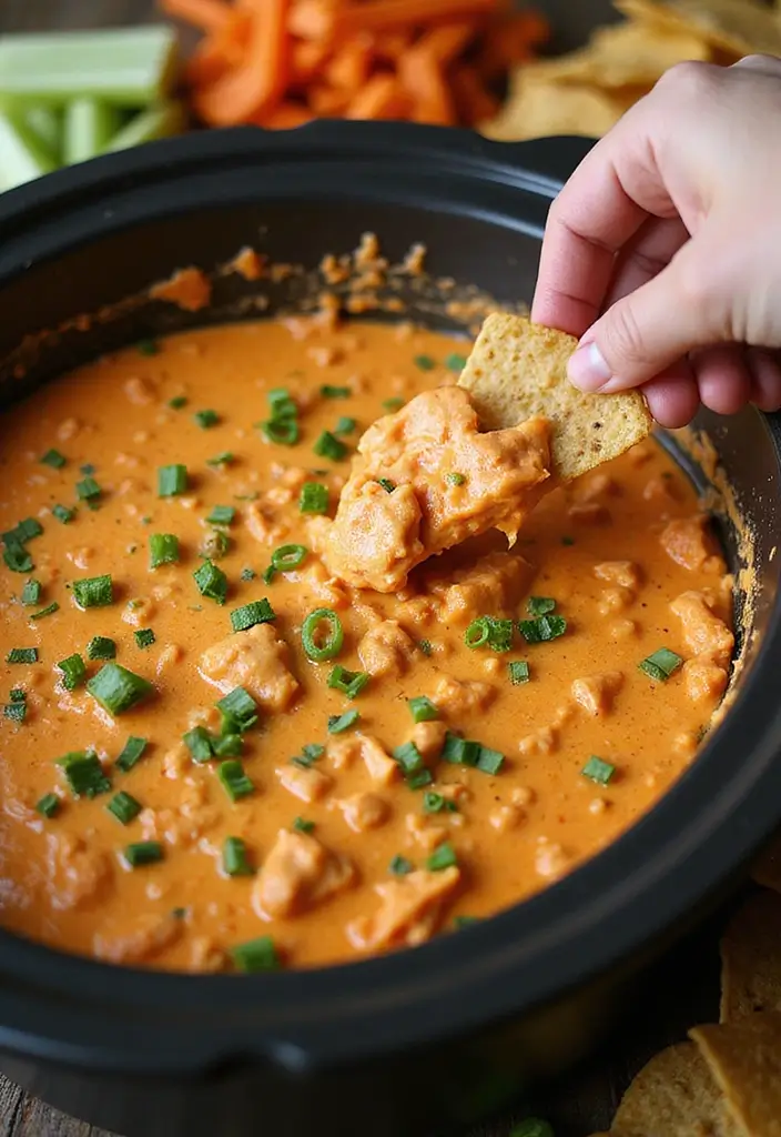 25 Easy Crockpot Dip Recipes That Save You Time - 2. Buffalo Chicken Dip