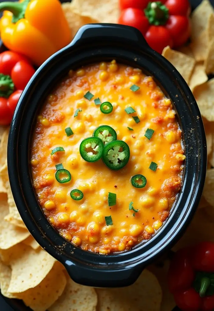 25 Easy Crockpot Dip Recipes That Save You Time - 3. Cheesy Jalapeño Corn Dip