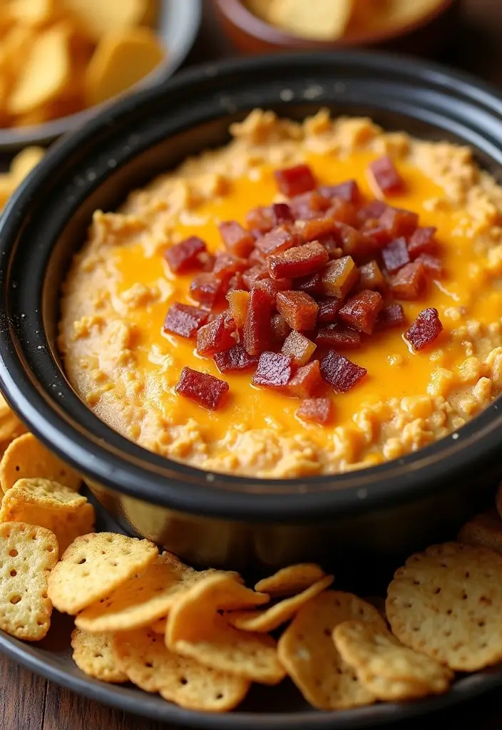 25 Easy Crockpot Dip Recipes That Save You Time - 8. Bacon Cheddar Dip