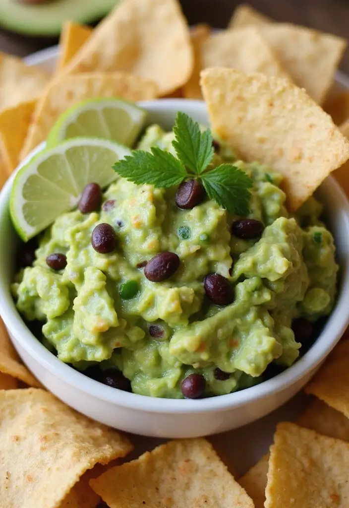 25 Easy Mexican Bean Dip Recipes That Everyone Loves - 12. Avocado and Black Bean Guacamole Dip