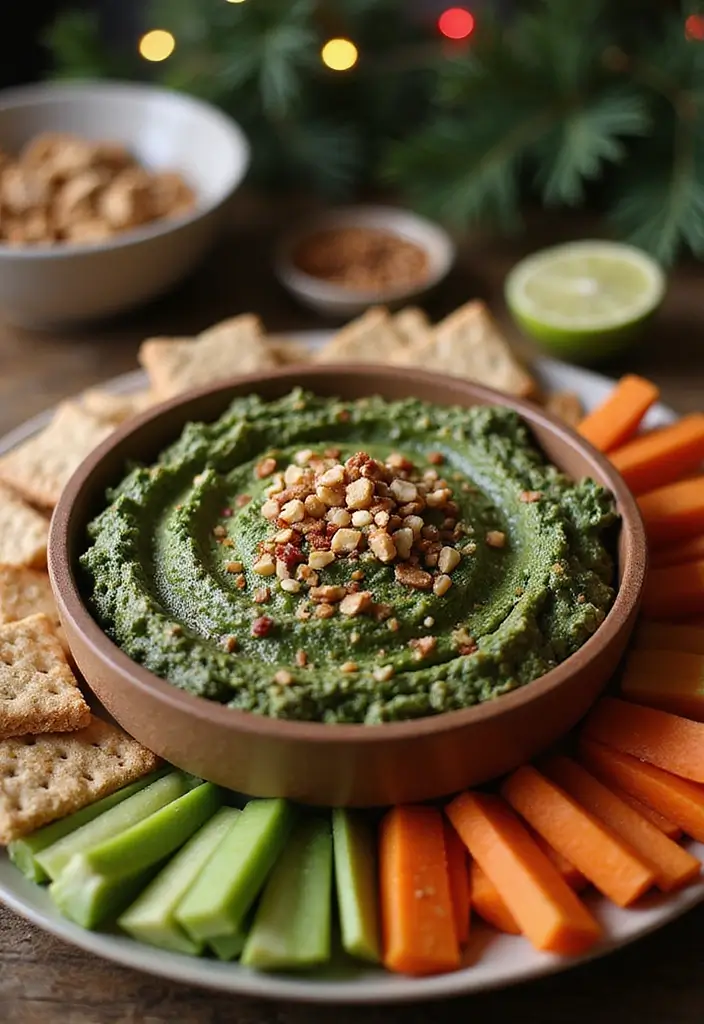 25 Festive Vegan Christmas Dip Recipes and Appetizer Ideas for the Holidays - 16. Nutty Kale Dip
