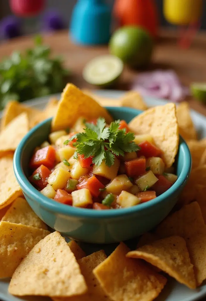 25 Festive Vegan Christmas Dip Recipes and Appetizer Ideas for the Holidays - 18. Sweet and Spicy Pineapple Salsa