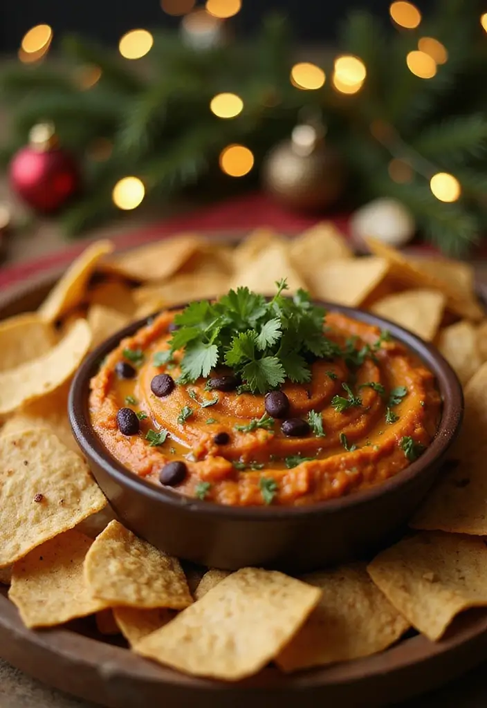 25 Festive Vegan Christmas Dip Recipes and Appetizer Ideas for the Holidays - 22. Sweet Potato and Black Bean Dip