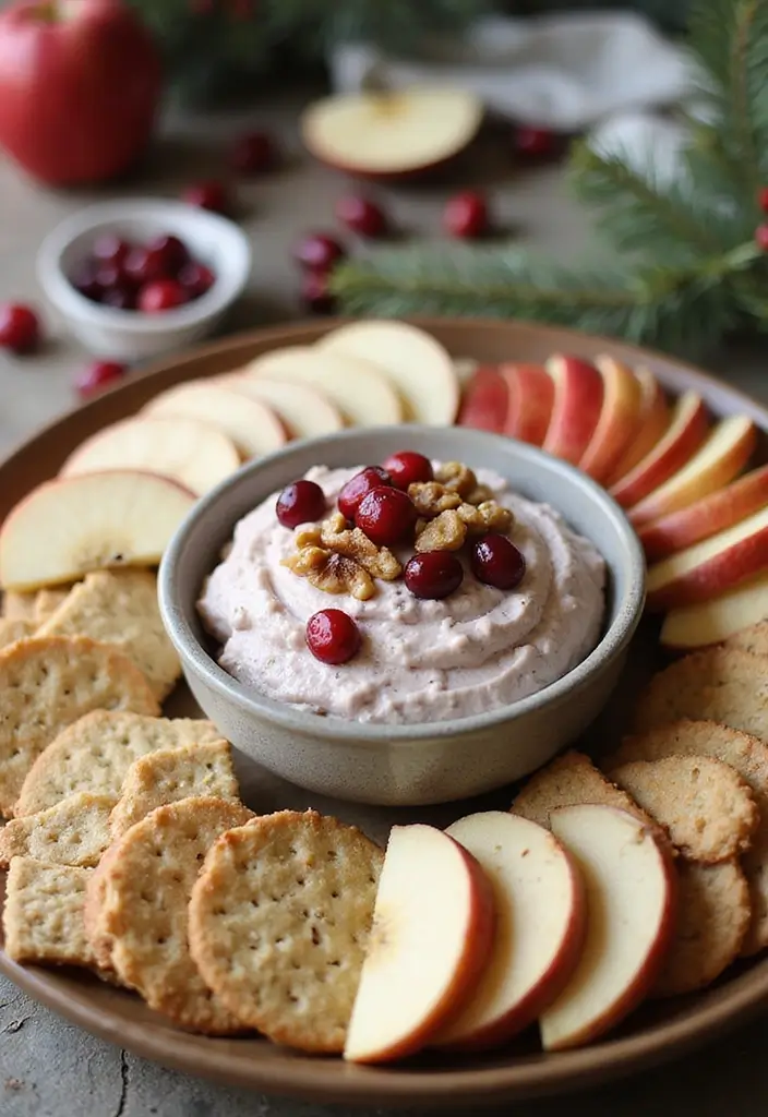 25 Festive Vegan Christmas Dip Recipes and Appetizer Ideas for the Holidays - 5. Holiday Cranberry Walnut Dip
