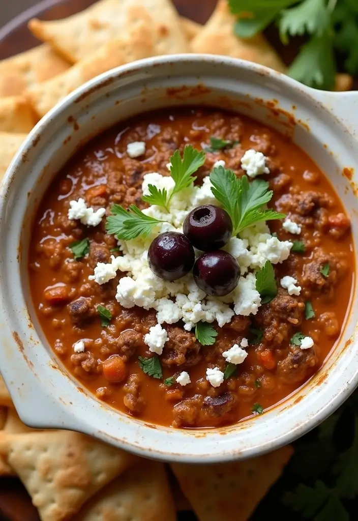 25 Ground Beef Crock Pot Dip Recipes That Satisfy a Crowd - 11. Mediterranean Beef Dip