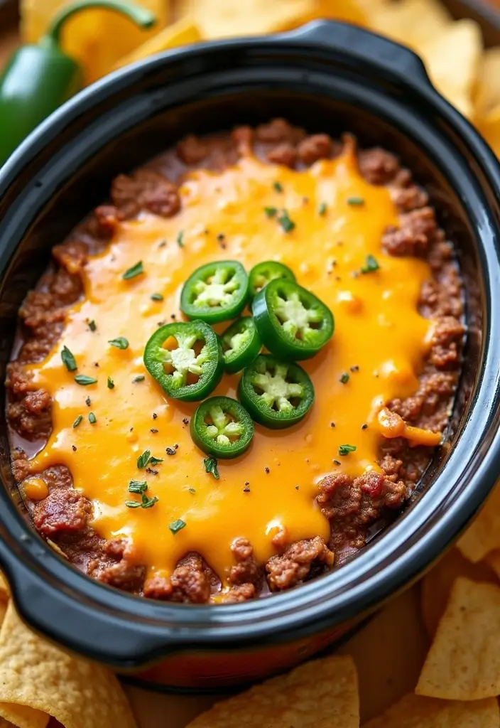 25 Ground Beef Crock Pot Dip Recipes That Satisfy a Crowd - 16. Jalapeño Popper Beef Dip