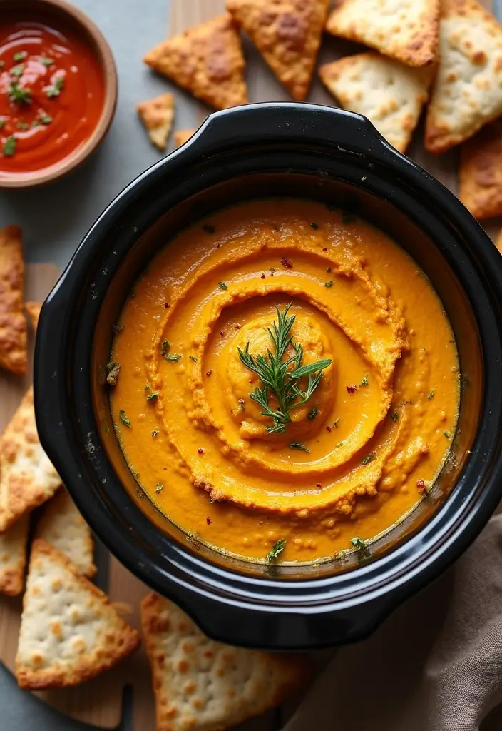 25 Ground Beef Crock Pot Dip Recipes That Satisfy a Crowd - 20. Pumpkin Beef Dip