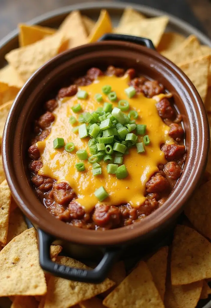 25 Ground Beef Crock Pot Dip Recipes That Satisfy a Crowd - 21. Chili Cheese Dog Dip