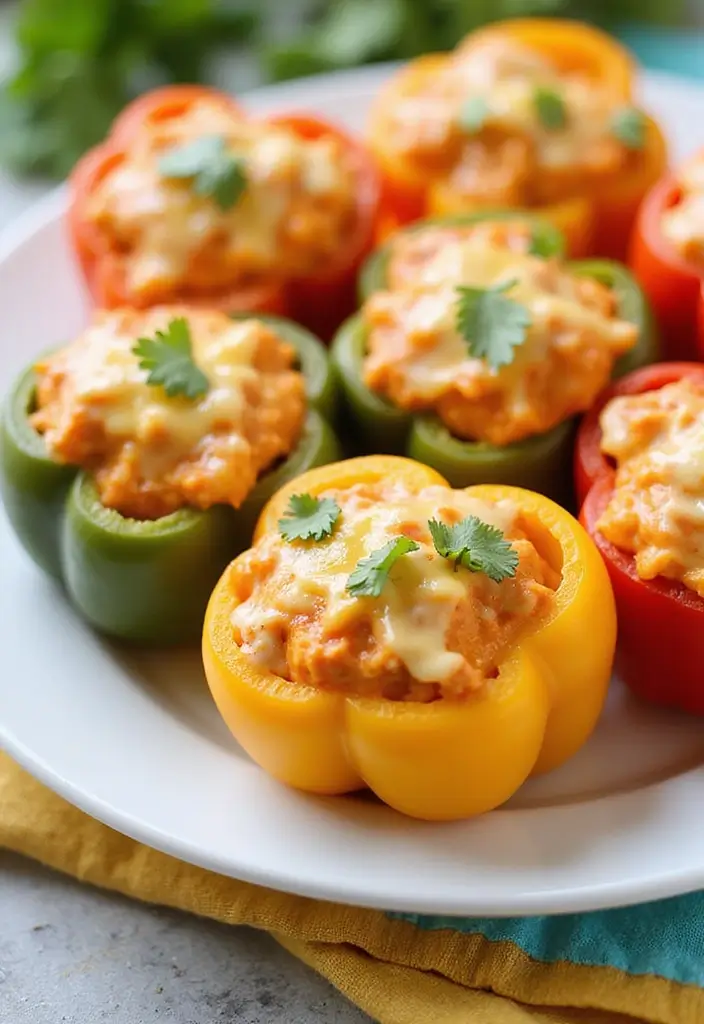 25 Healthy Buffalo Chicken Dip Recipes That Everyone Loves - 11. Buffalo Chicken Dip Stuffed Peppers