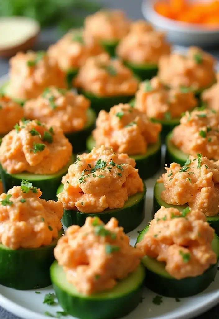 25 Healthy Buffalo Chicken Dip Recipes That Everyone Loves - 21. Buffalo Chicken Dip with Cucumbers