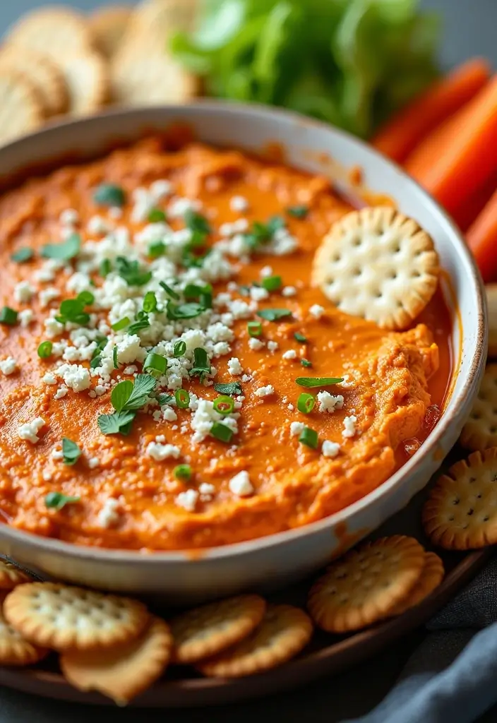 25 Healthy Buffalo Chicken Dip Recipes That Everyone Loves - 23. Blue Cheese Buffalo Chicken Dip