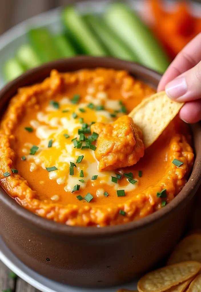 25 Healthy Buffalo Chicken Dip Recipes That Everyone Loves - 5. Sweet Potato Buffalo Chicken Dip
