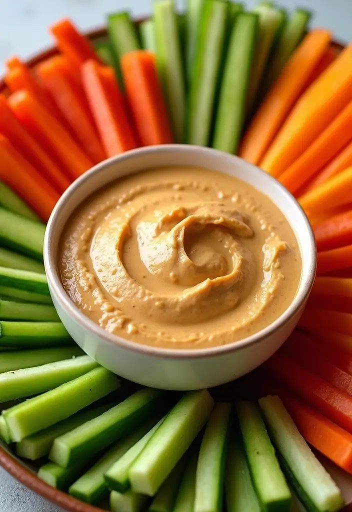 25 Healthy Vegetable Dip Recipes for Clean Eating Snacks - 11. Spicy Peanut Butter Dip