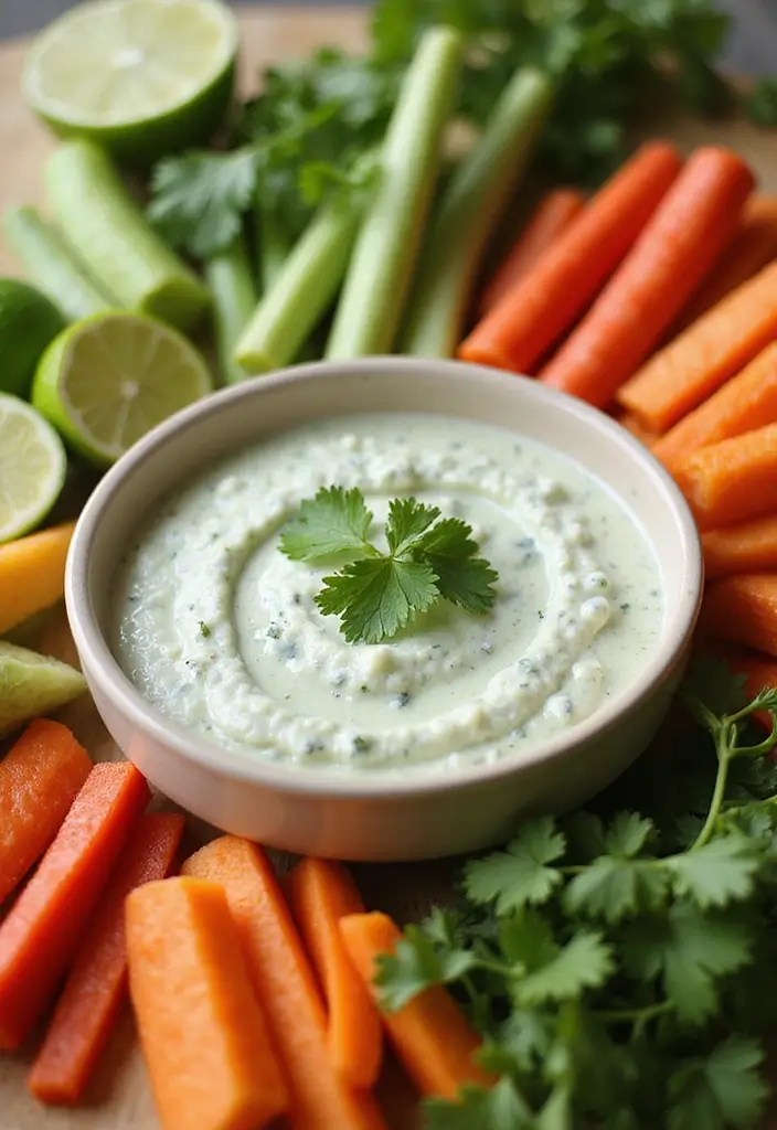 25 Healthy Vegetable Dip Recipes for Clean Eating Snacks - 14. Cilantro Lime Dip
