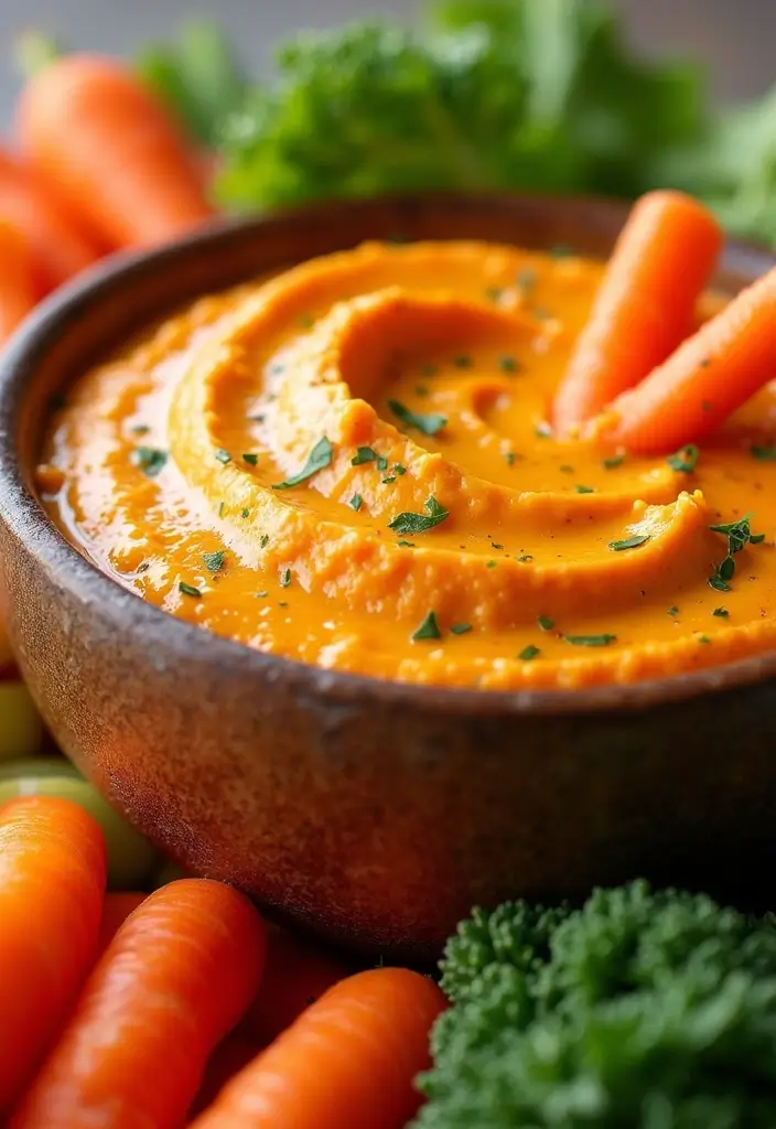 25 Healthy Vegetable Dip Recipes for Clean Eating Snacks - 18. Carrot Ginger Dip