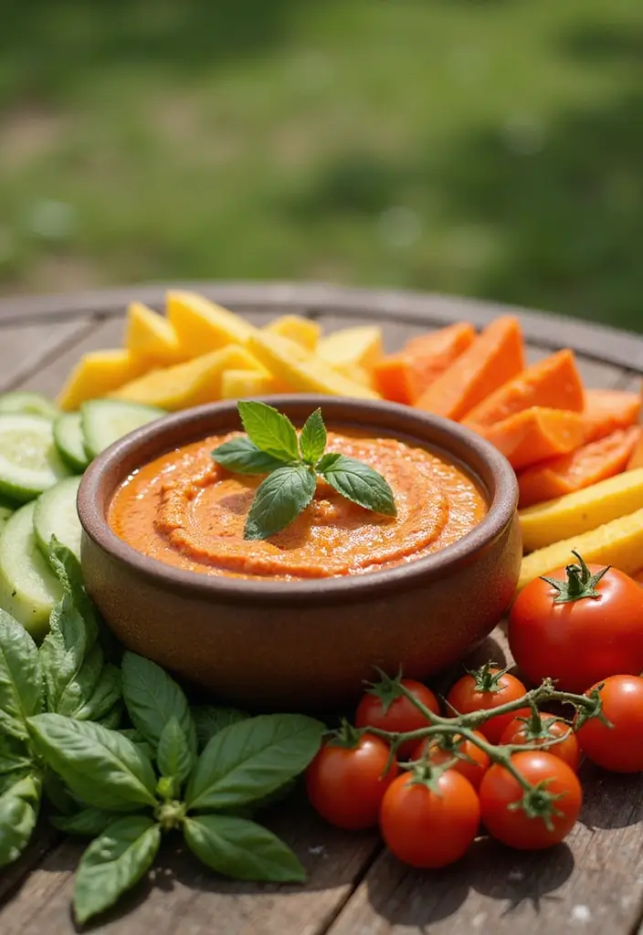 25 Healthy Vegetable Dip Recipes for Clean Eating Snacks - 20. Tomato Basil Dip