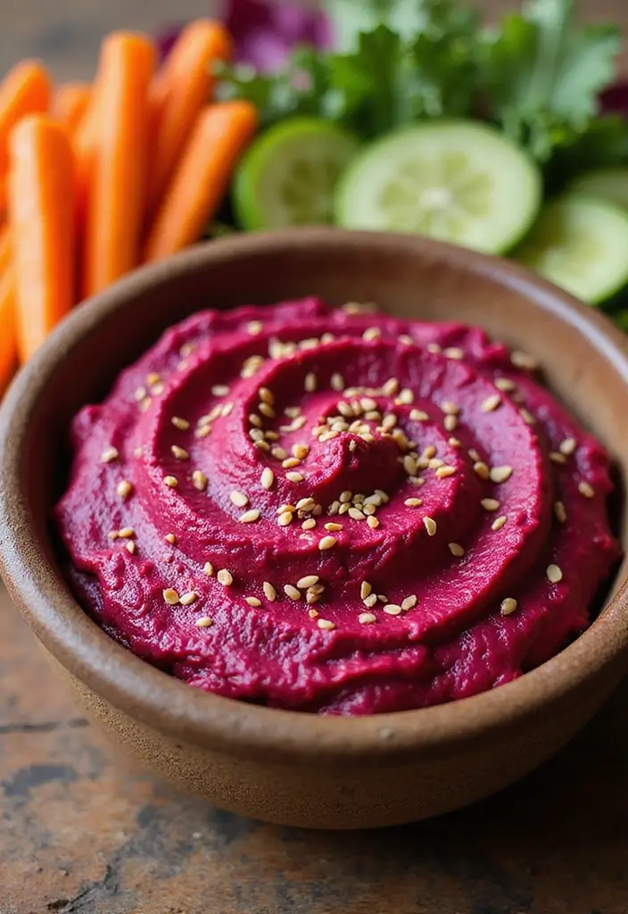 25 Healthy Vegetable Dip Recipes for Clean Eating Snacks - 6. Beetroot Dip