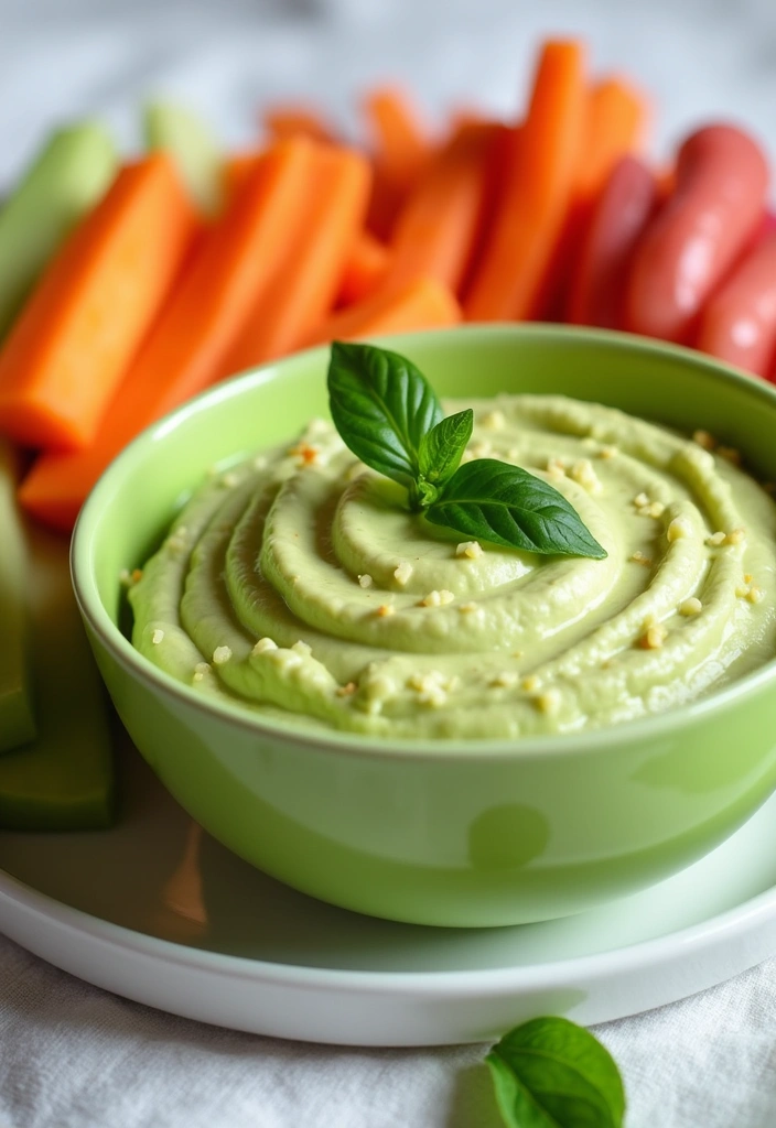 25 Healthy Vegetable Dip Recipes for Clean Eating Snacks - 7. Creamy Avocado Basil Dip