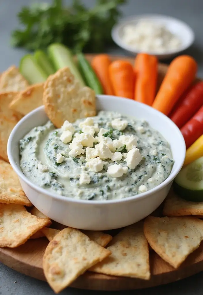 25 Hot Cheese Dip Recipes for Melty Goodness - 10. Creamy White Spinach and Feta Dip