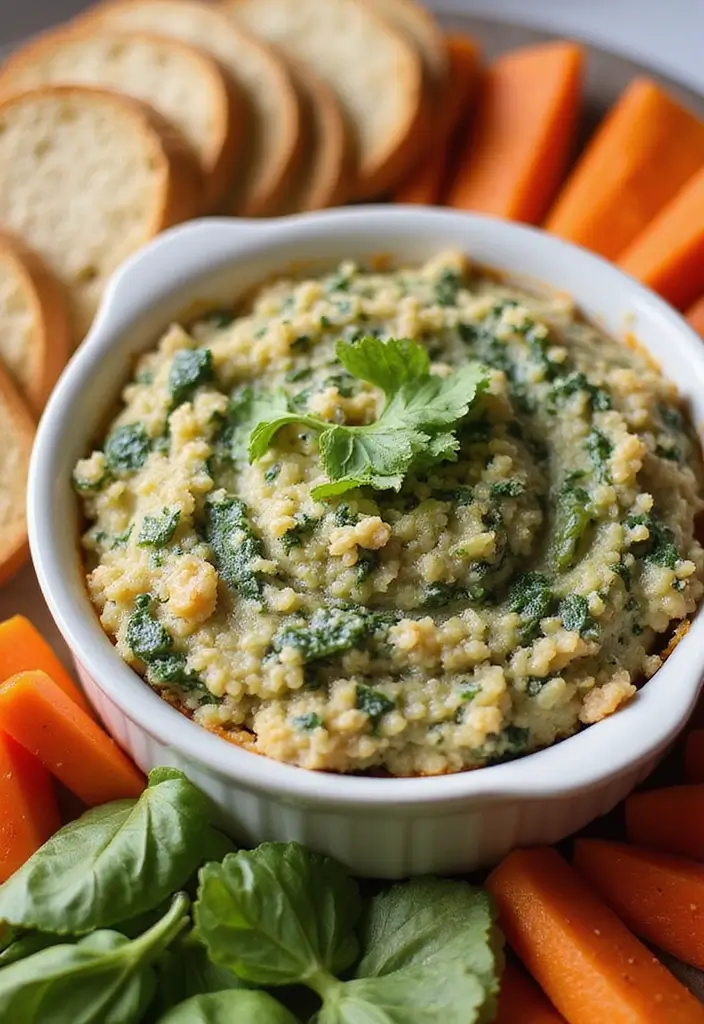 25 Hot Cheese Dip Recipes for Melty Goodness - 21. Spinach and Artichoke Quinoa Dip