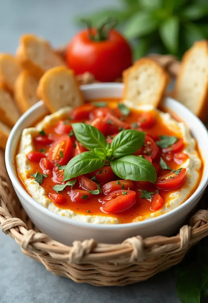 25 Hot Cheese Dip Recipes for Melty Goodness - 8. Tomato Basil Cheese Dip
