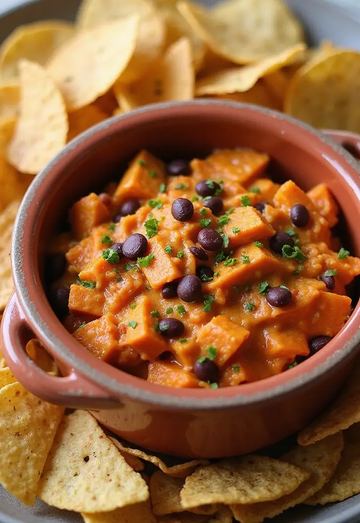 25 Hot Crock Pot Dip Recipes That Keep Guests Coming Back - 10. Sweet Potato and Black Bean Dip