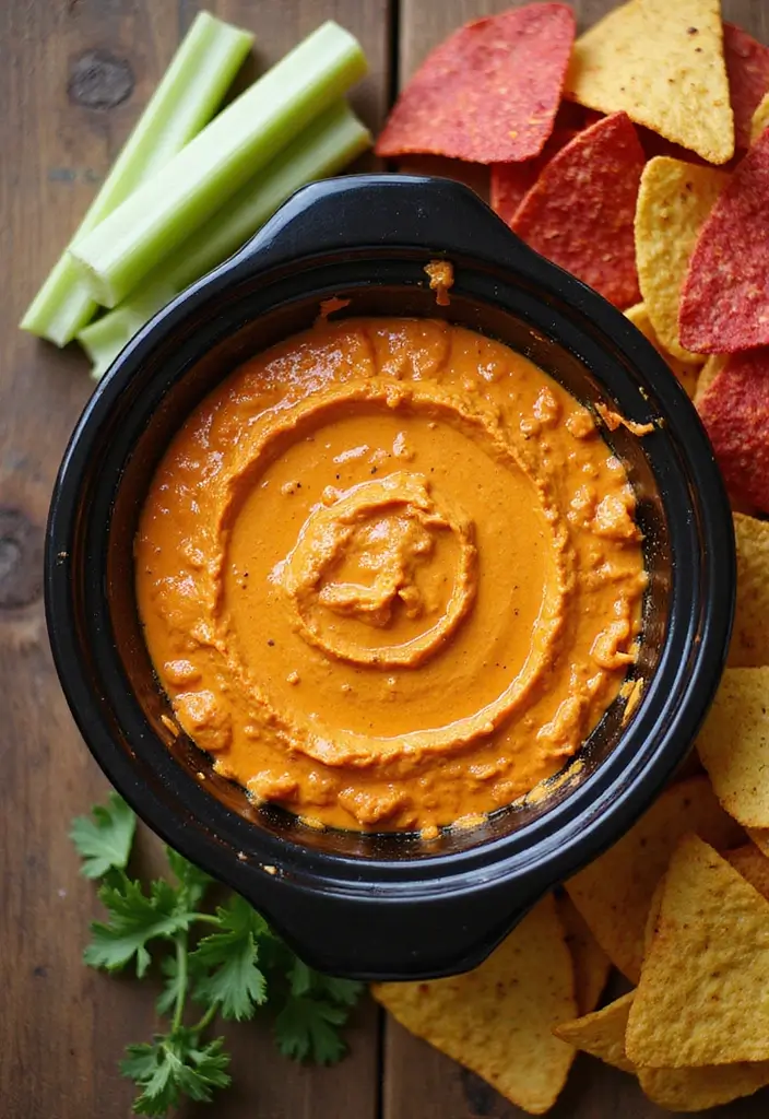 25 Hot Crock Pot Dip Recipes That Keep Guests Coming Back - 2. Buffalo Chicken Dip