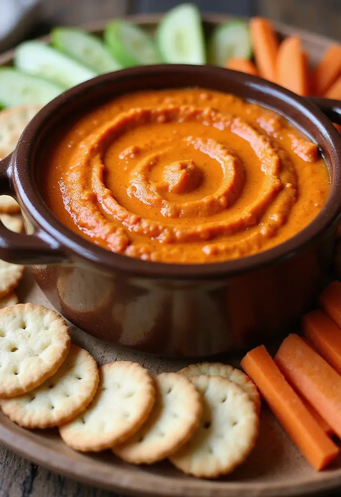 25 Hot Crock Pot Dip Recipes That Keep Guests Coming Back - 21. Roasted Red Pepper Dip