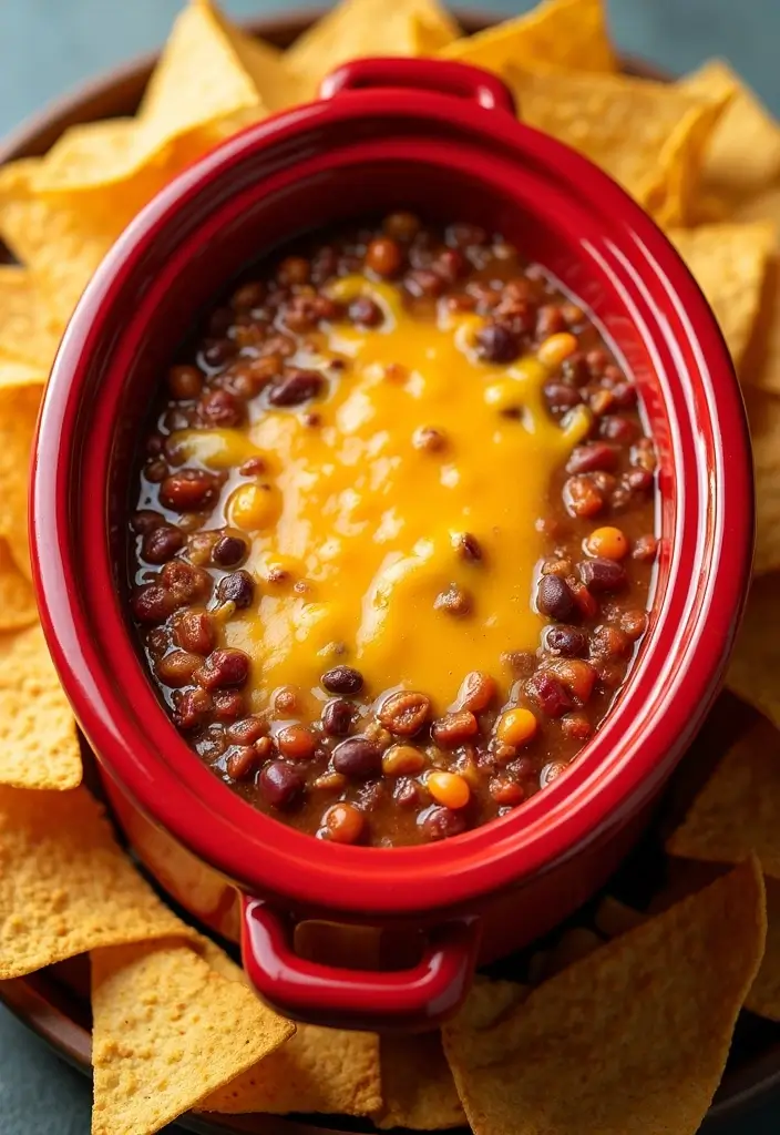 25 Hot Crock Pot Dip Recipes That Keep Guests Coming Back - 6. Chili Cheese Dip