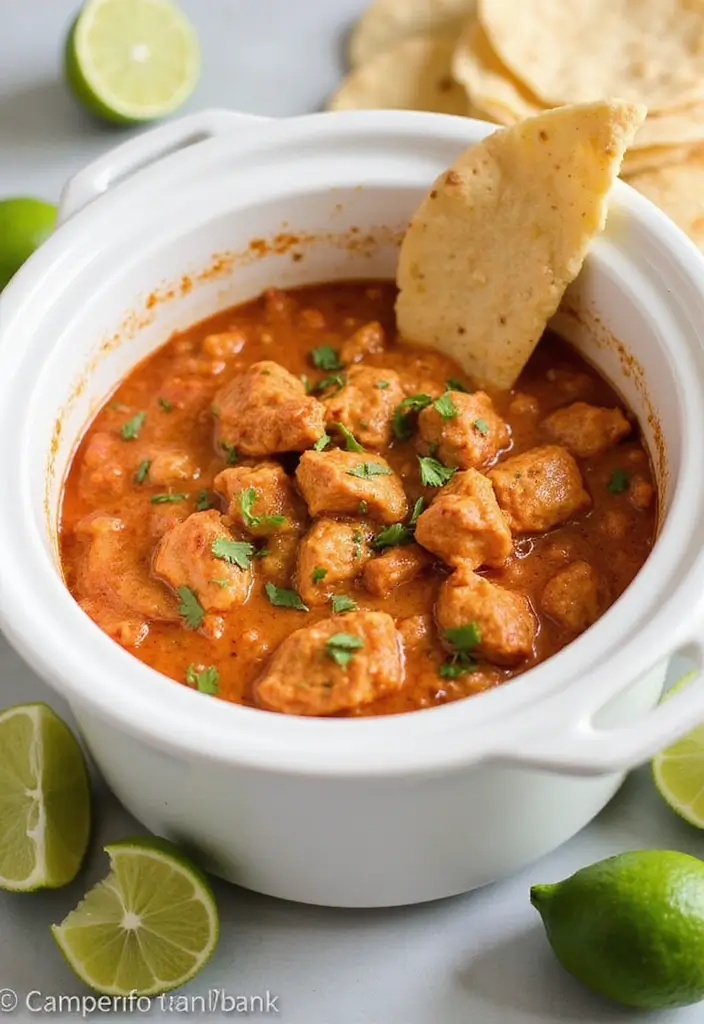 25 Hot Crock Pot Dip Recipes That Keep Guests Coming Back - 9. Fajita Chicken Dip