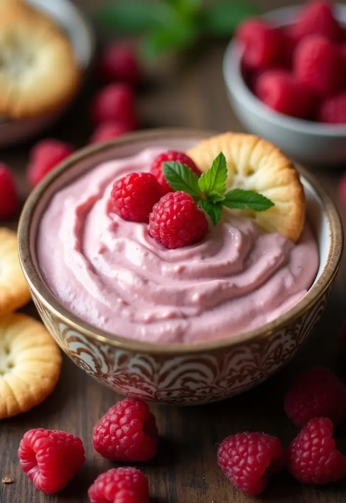25 Sweet Cream Cheese Dip Recipes for Desserts and Parties - 11. Raspberry White Chocolate Dip